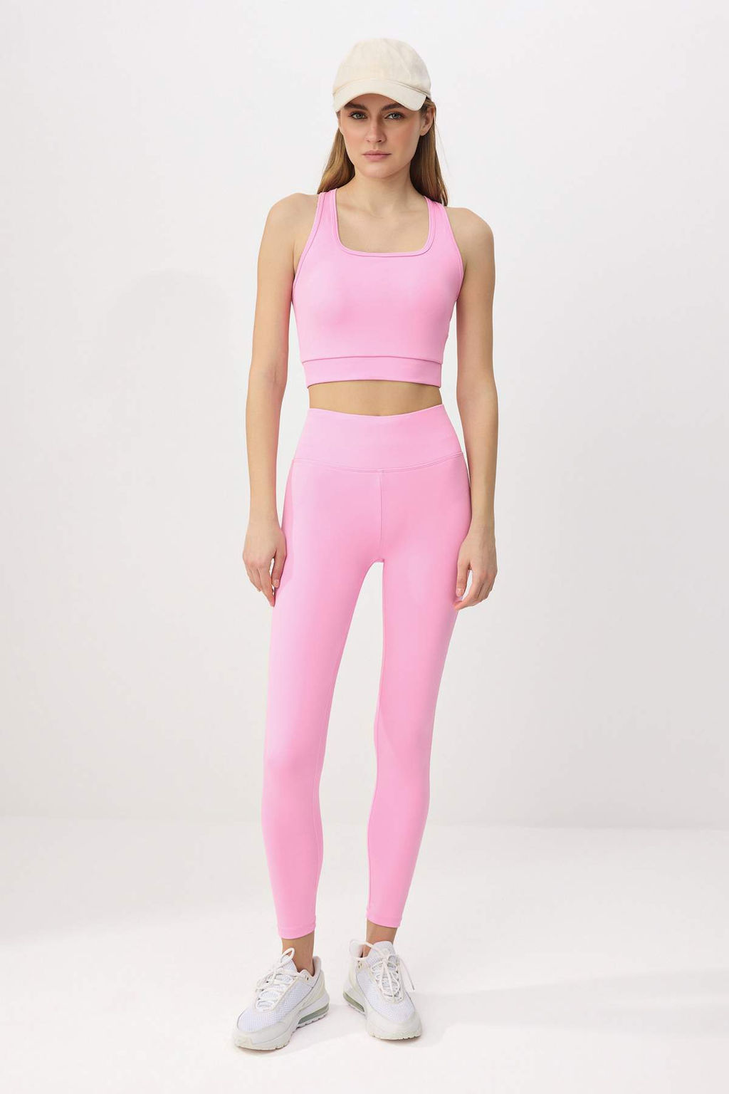 Pembe Genis Bel Lastikli Ekstra Toparlay?c? Tam Boy Orme Spor Tayt TWOAW21TA0029
