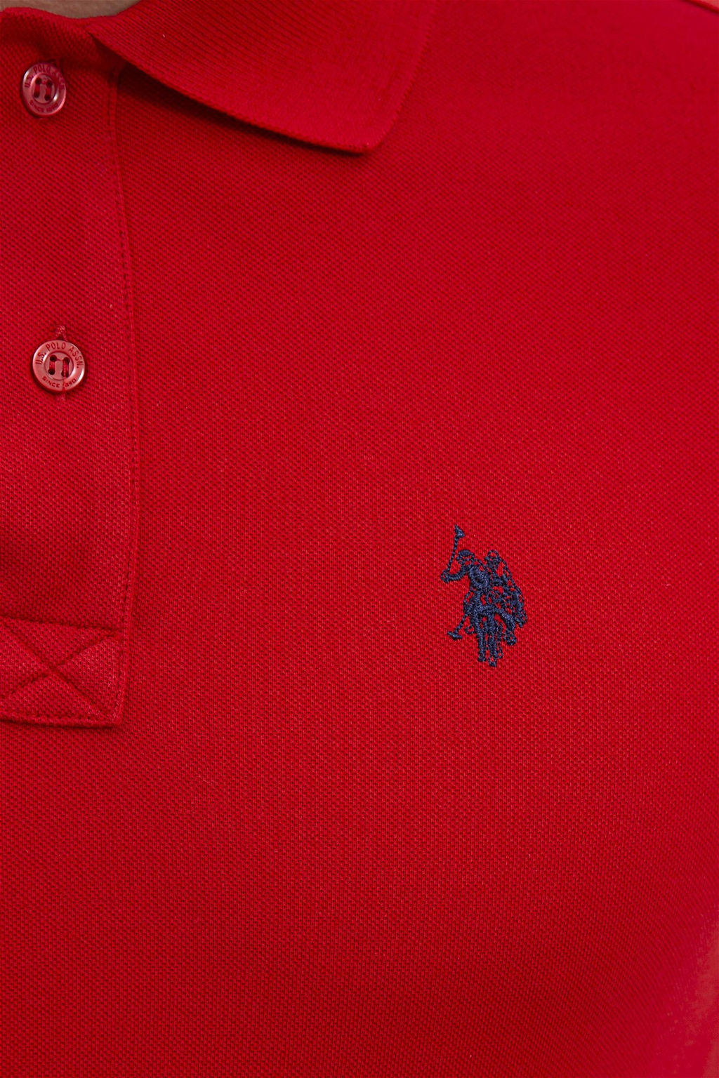 Мужская красная базовая футболка с воротником поло Неожиданная скидка в корзине - U.s. polo assn фото 5