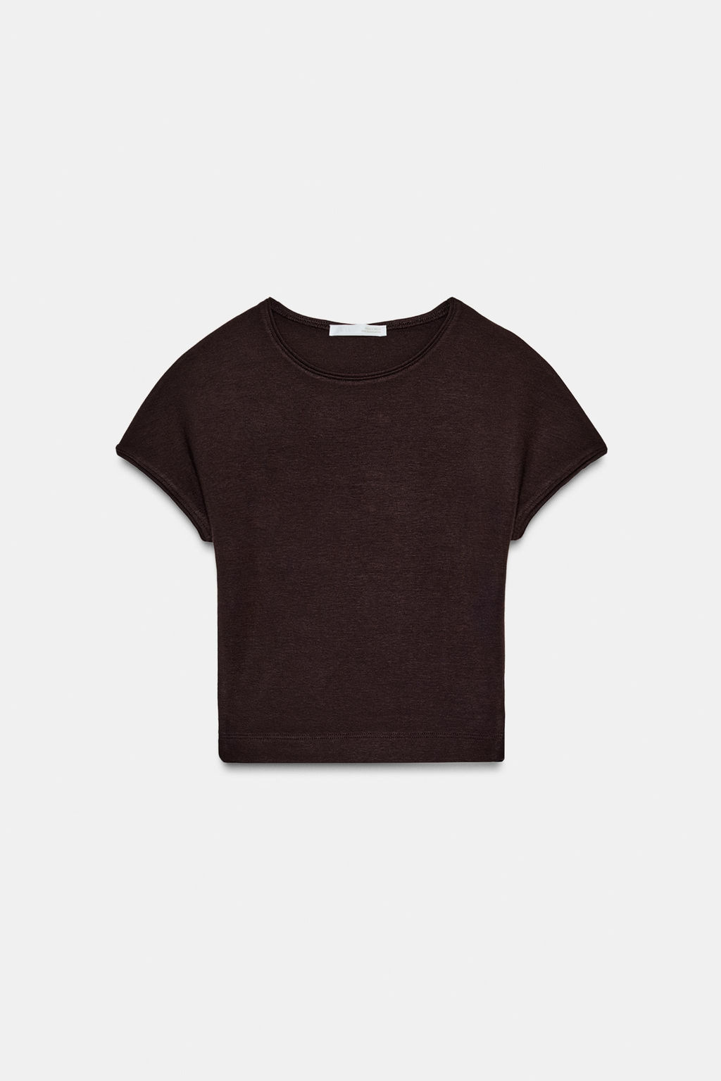 CAMISETA CROPPED MANGA CORTA / Marr?n - Zara фото 3