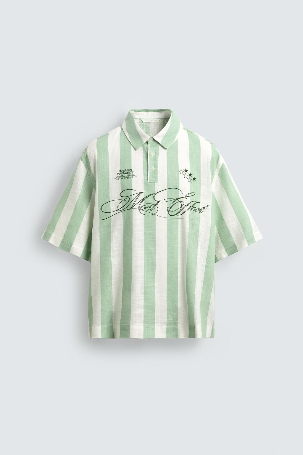 CAMISA POLO BOXY FIT GR?FICOS ESTAMPADOS / Verde - Zara фото 7