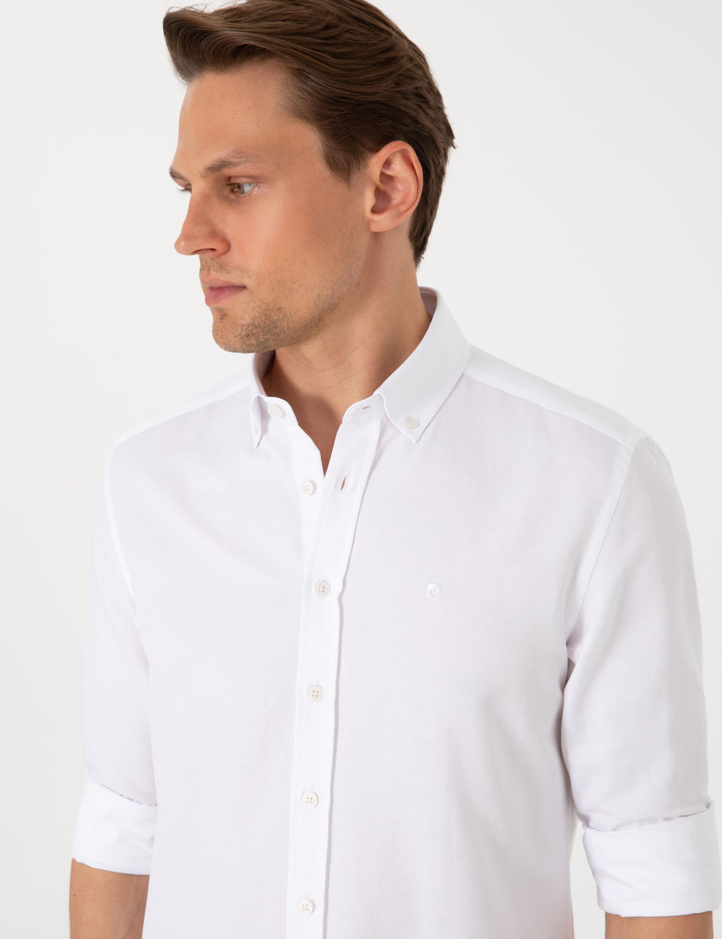 Beyaz Oxford Slim Fit Kolay _t_lenebilir G_mlek - Pierre cardin фото 2