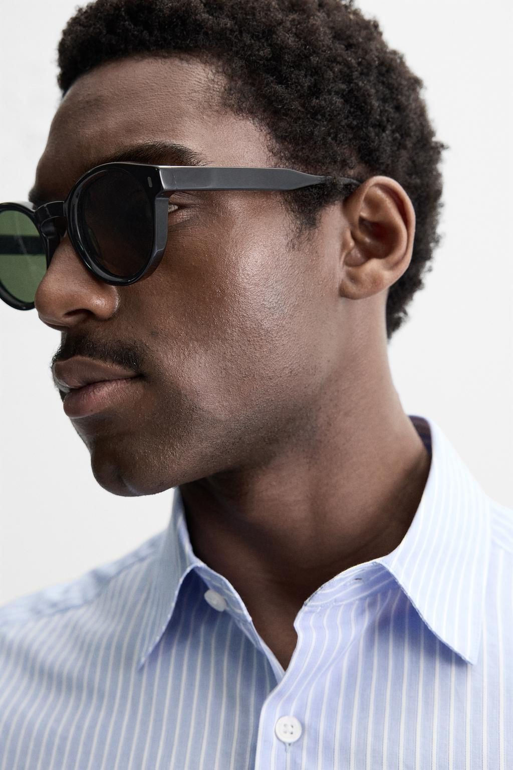 STRIPED SHIRT WITH CONTRAST COLLAR - Zara фото 6