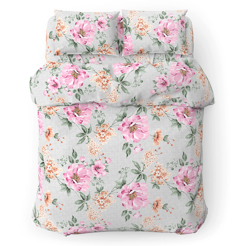 Пододеяльник 2-х спальный "Душистый шиповник" 175х215см, поплин 115г/м2, хлопок 100%, упаковка "классическая" ПВХ 28х41см "Домашняя мода" (Россия)