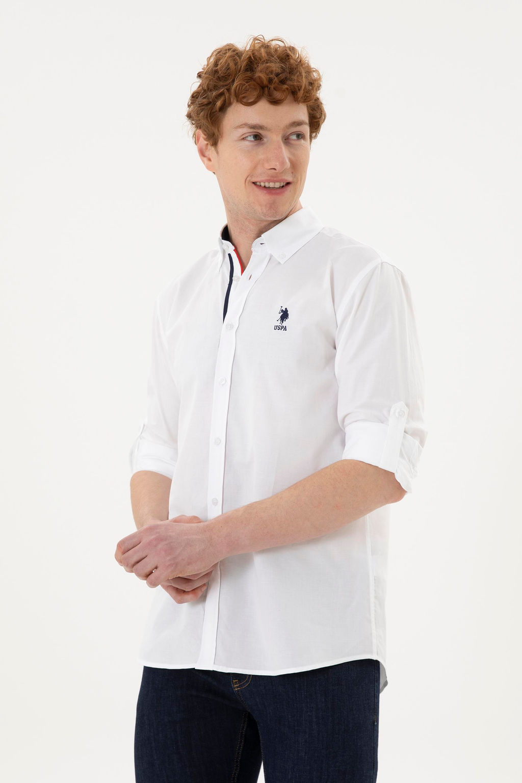 Мужская белая рубашка с длинным рукавом - U.s. polo assn фото 10
