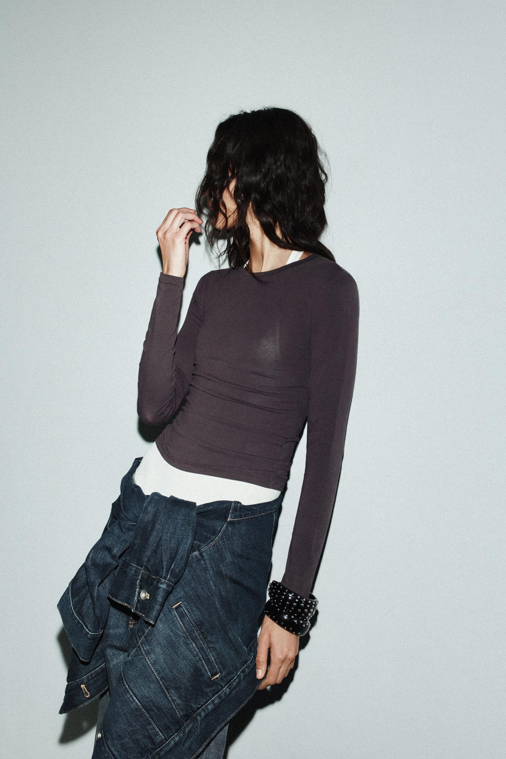 CAMISETA MANGA LARGA / Marr?n - Zara фото 5