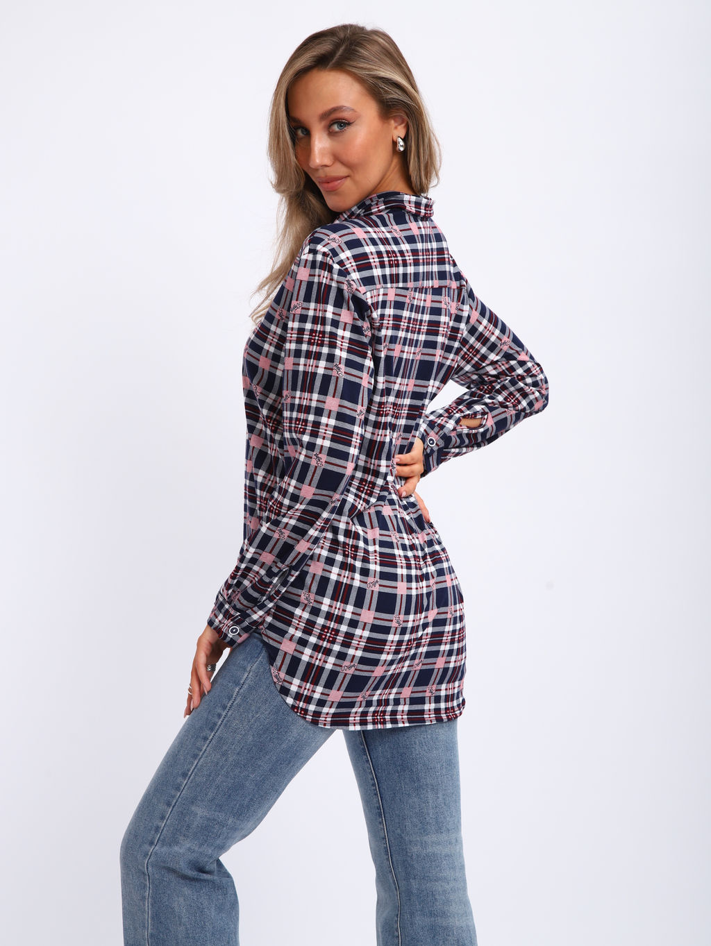 М380 Рубашка с длинным рукавом (темно-синий)