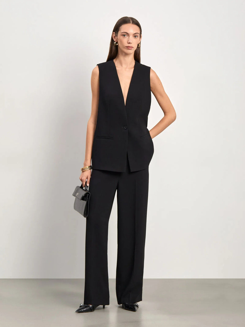 Брюки из костюмной шерсти, D395/decant