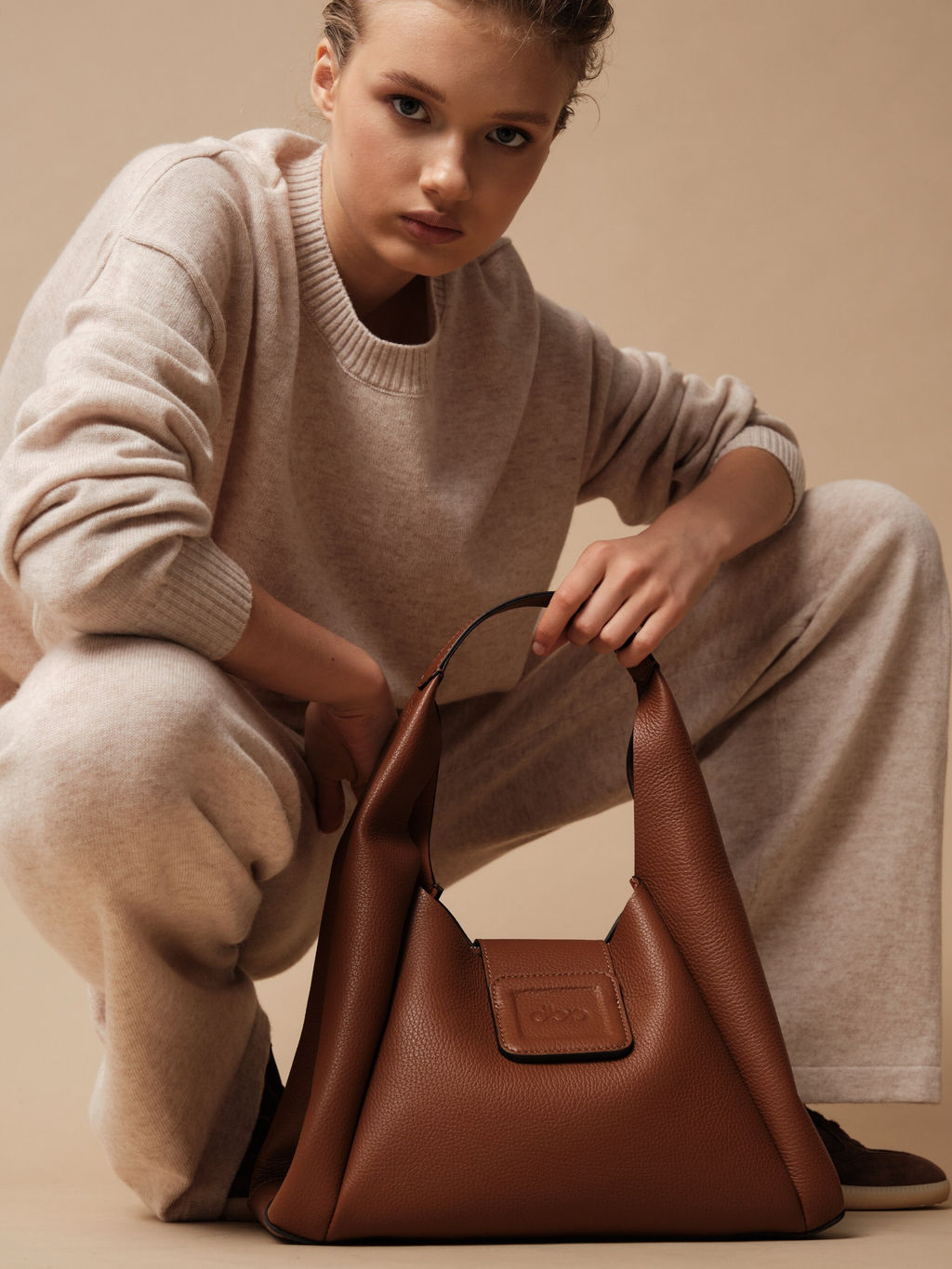 Кожаная сумка Lola DBR 31013 коричневый фундук  фото 10