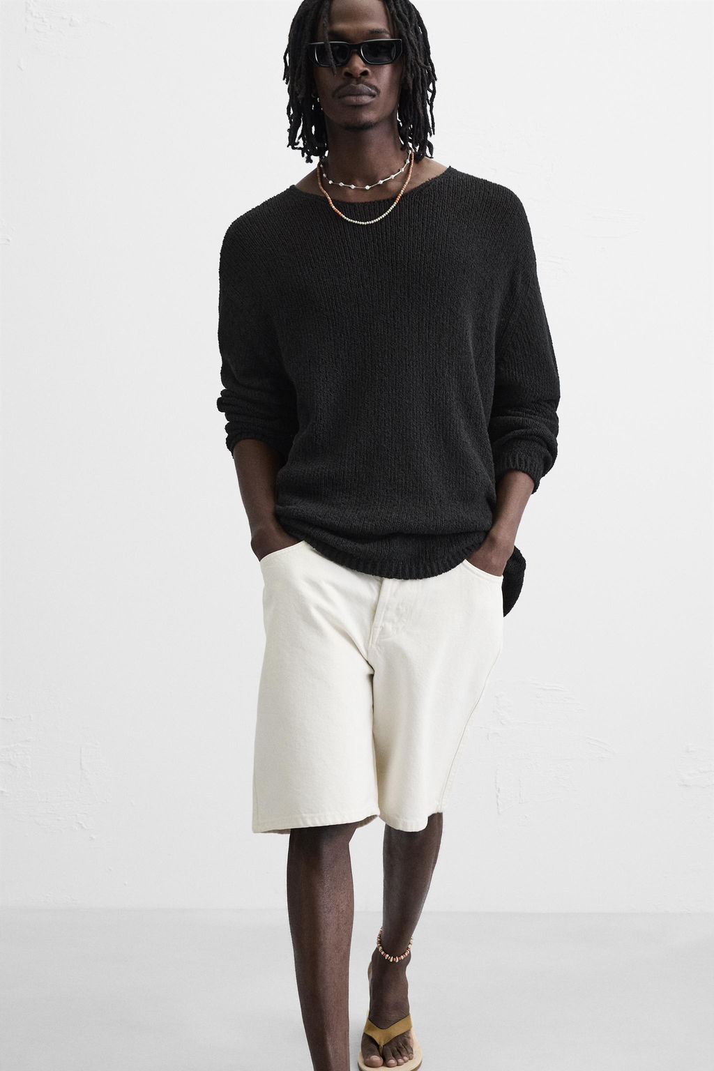 STRAIGHT-LEG DENIM BERMUDA SHORTS