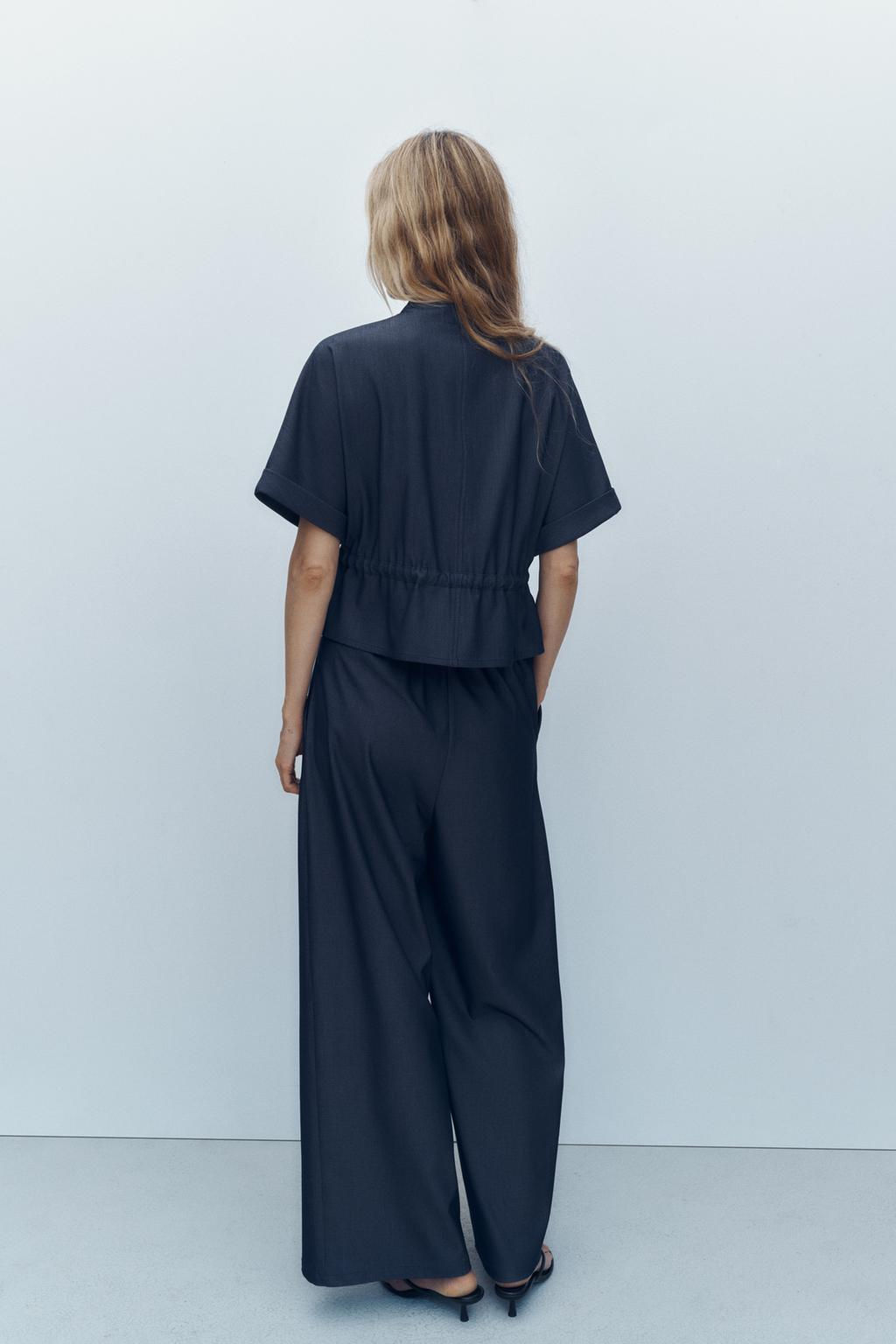 WIDE-LEG DARTED TROUSERS - Zara фото 4
