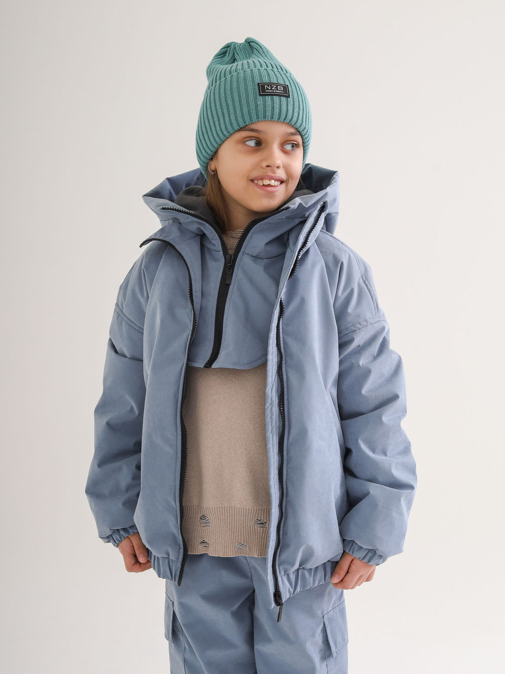 Куртка-бомбер VELUR, деним - Inzibe фото 6