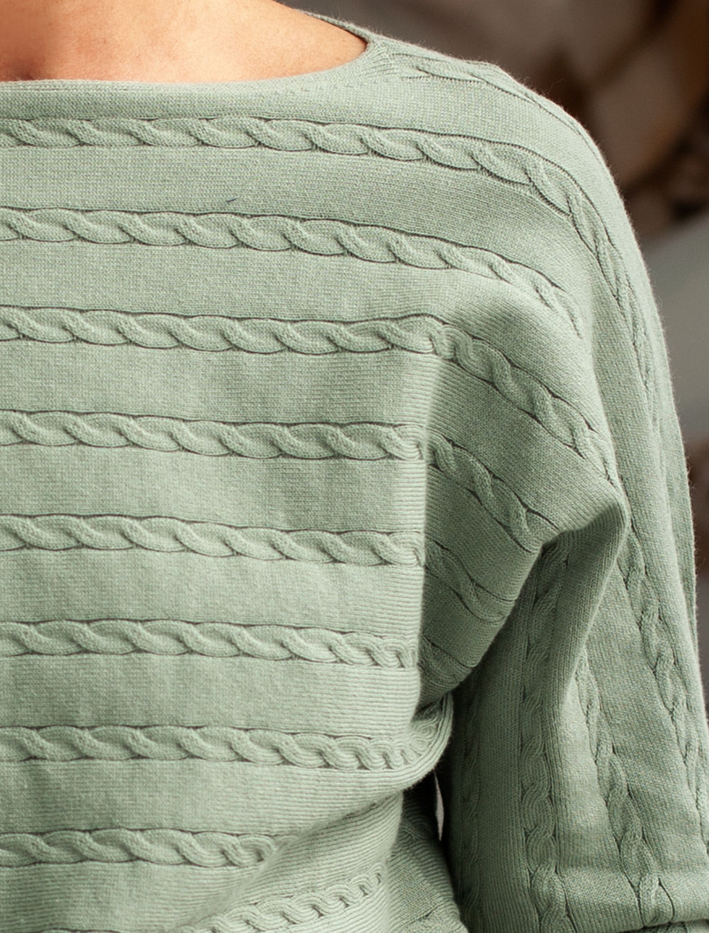 VILATTE / Джемпер с цельнокроеной проймой и фактурной вязкой  фото 2