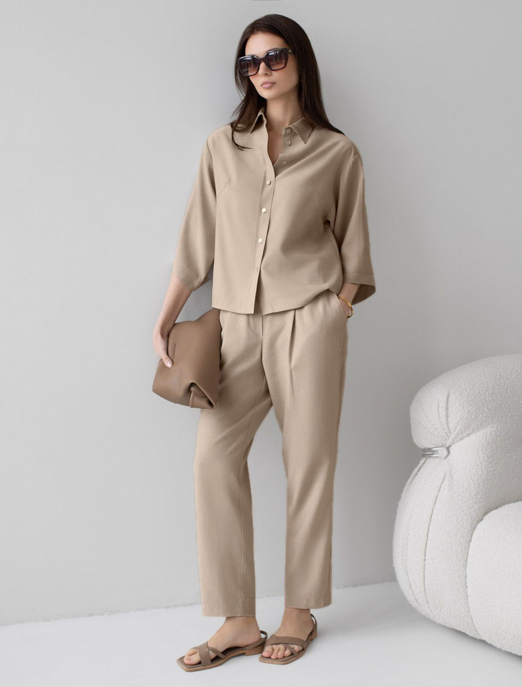 Блузка с широкими рукавами 3/4 из плотного лиоцелла - Vilatte фото 5