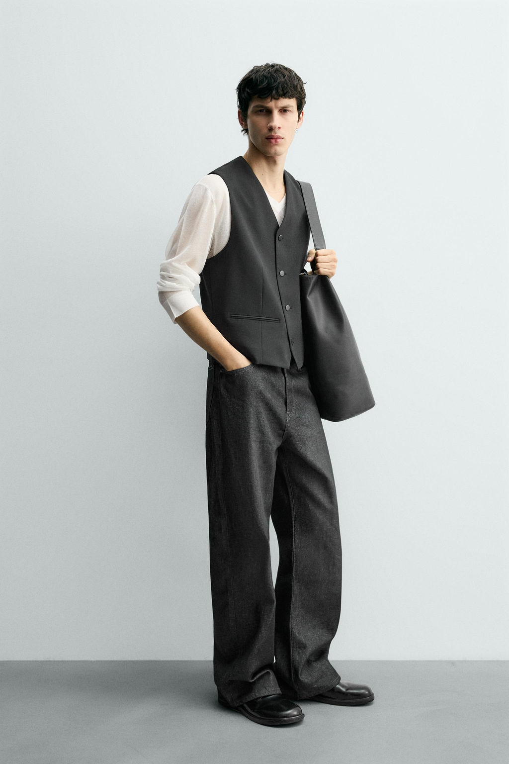 STRUCTURED WAISTCOAT WITH WOOL - Zara фото 4
