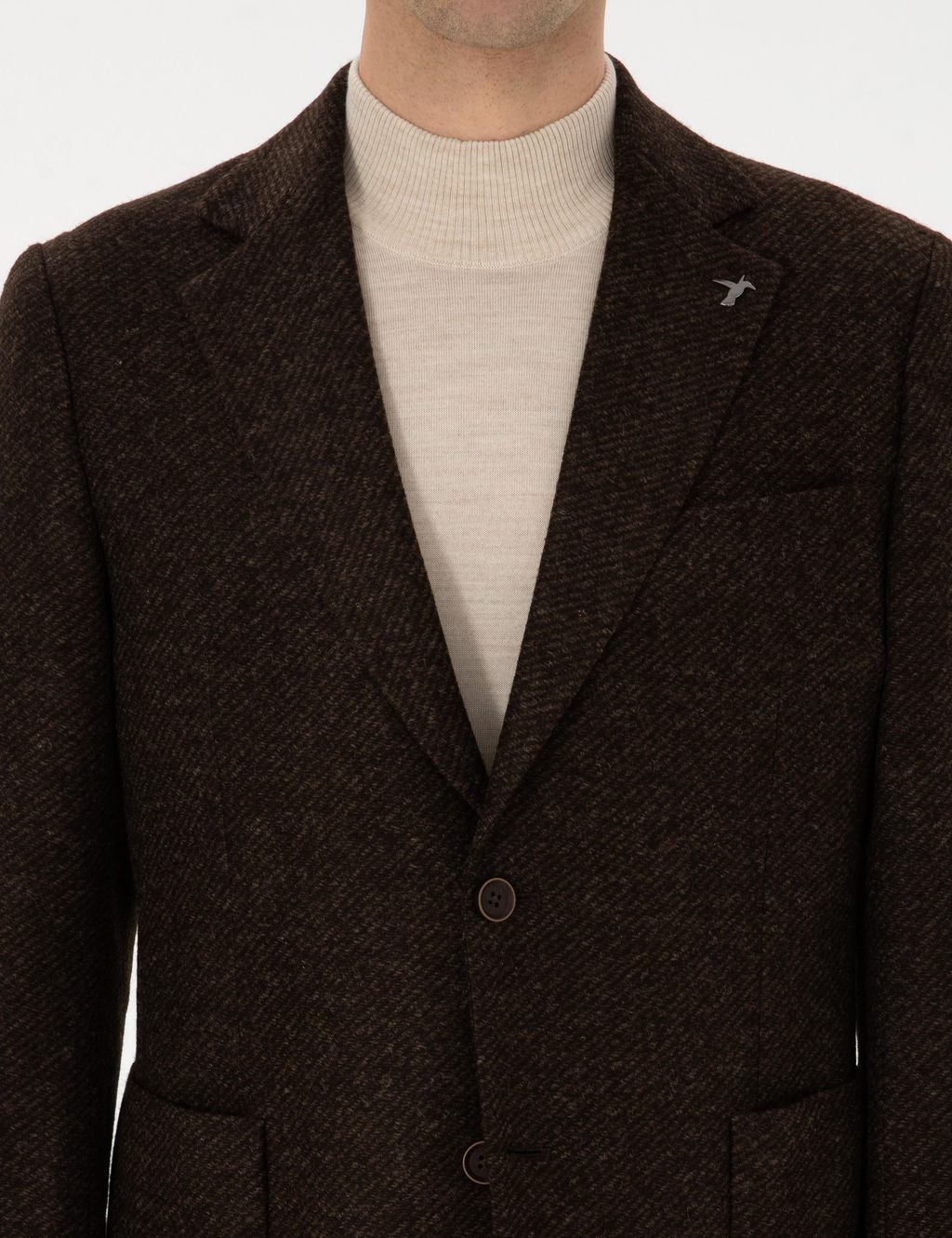 Kahverengi Slim Fit Y_n Kar___ml_ Flanel G_r_n_ml_ Ceket - Cacharel фото 7