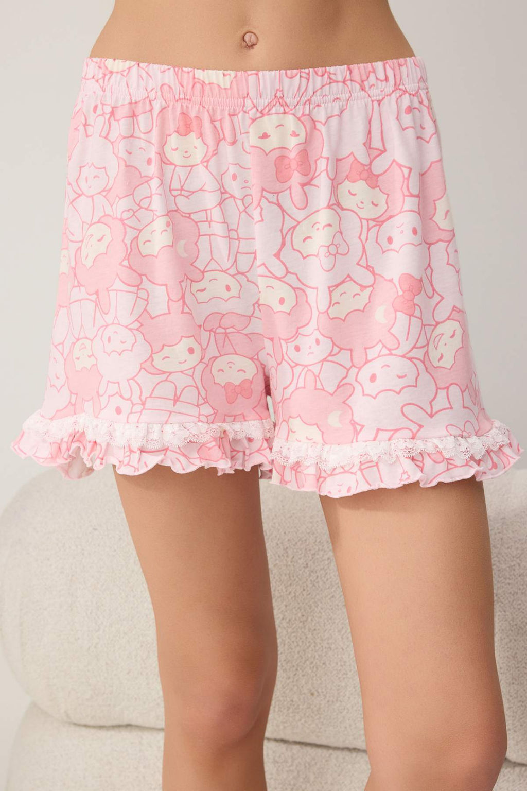 Pembe %100 Pamuklu Eglenceli Bask? Brodeli Orme Pijama Tak?m? THMSS26PT00150 - Trendyolmilla фото 3