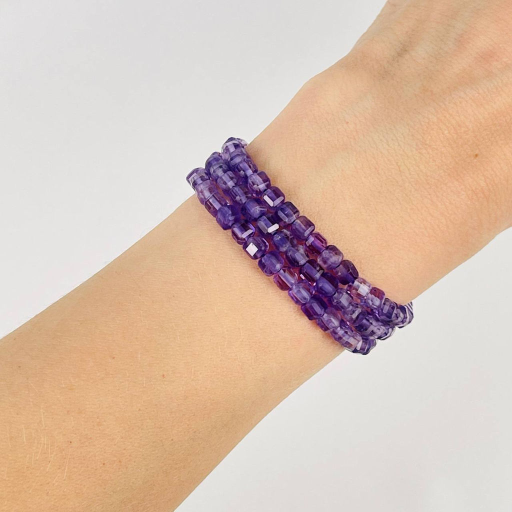 Бусины для украшений из Аметиста (96 бусин) 39 см