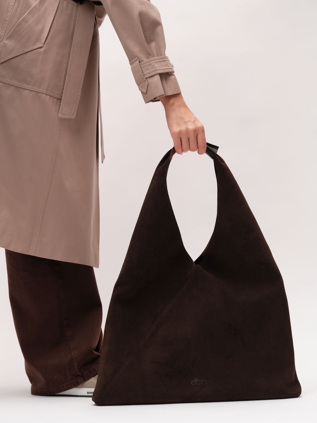 Замшевая сумка Luna DBR 31373 черный каштан фото 7