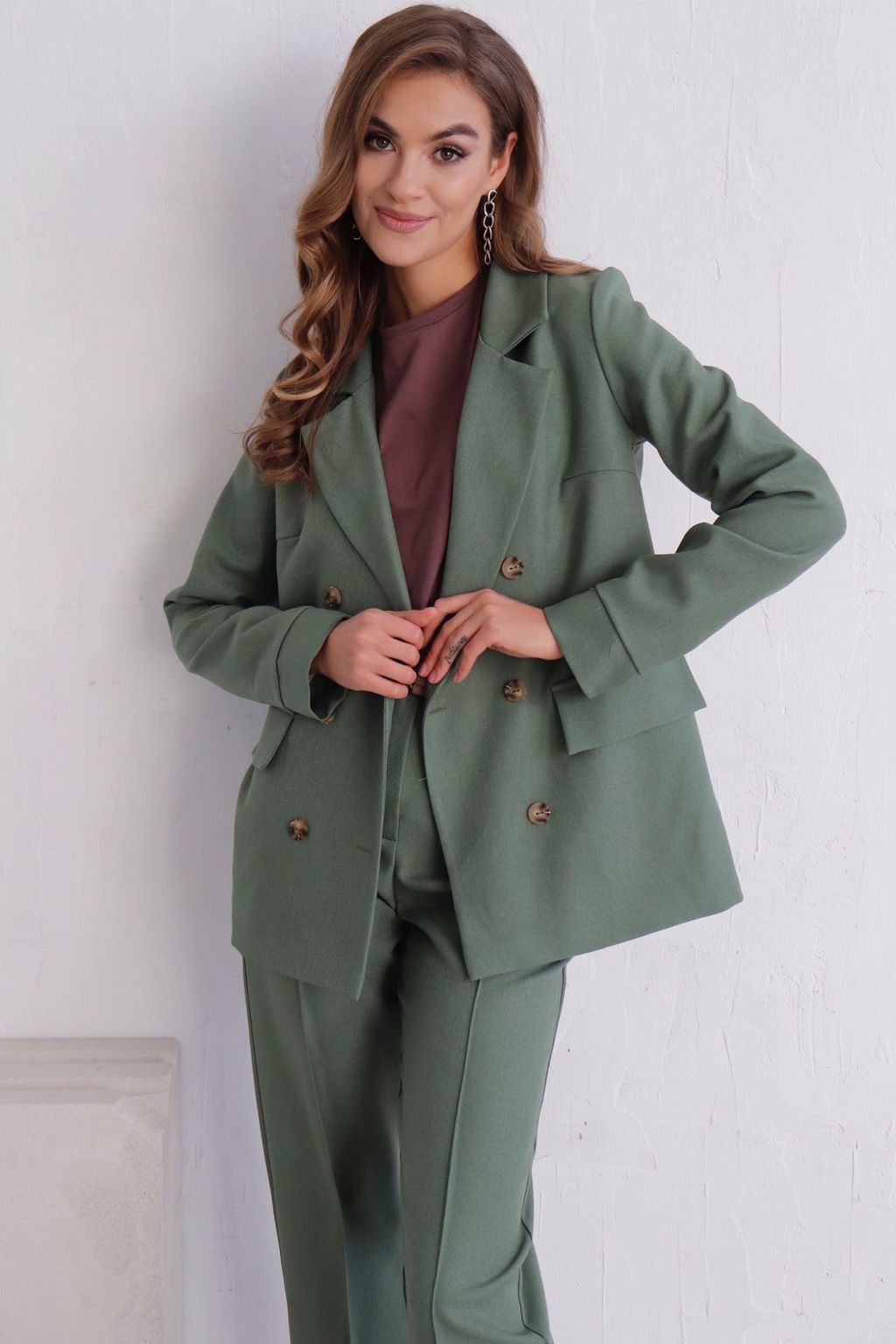 11722 Брюки со стрелками в приглушённом зелёном - Martichelli фото 27