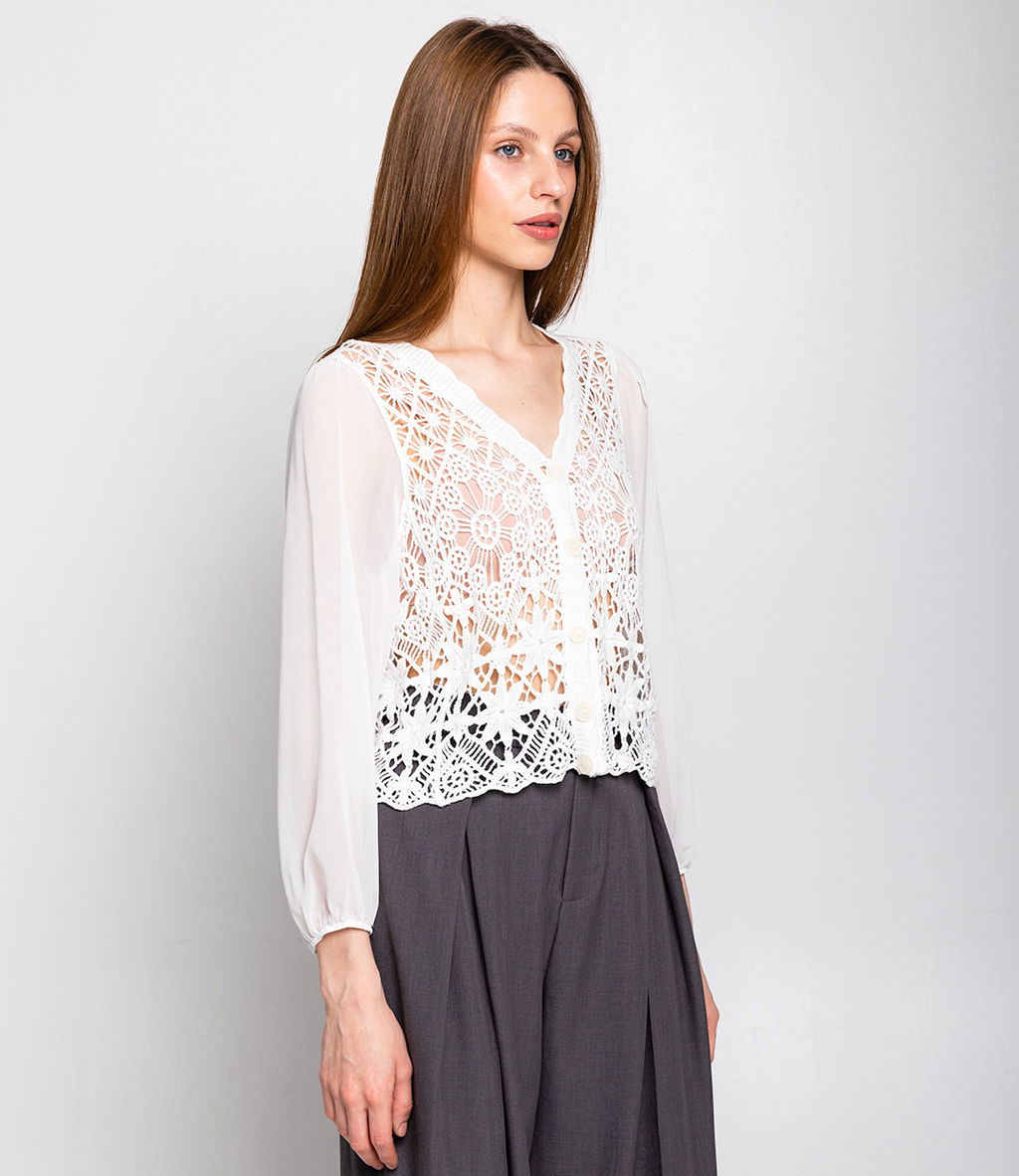 Блуза #КТ014 (2), белый - Dommod фото 2