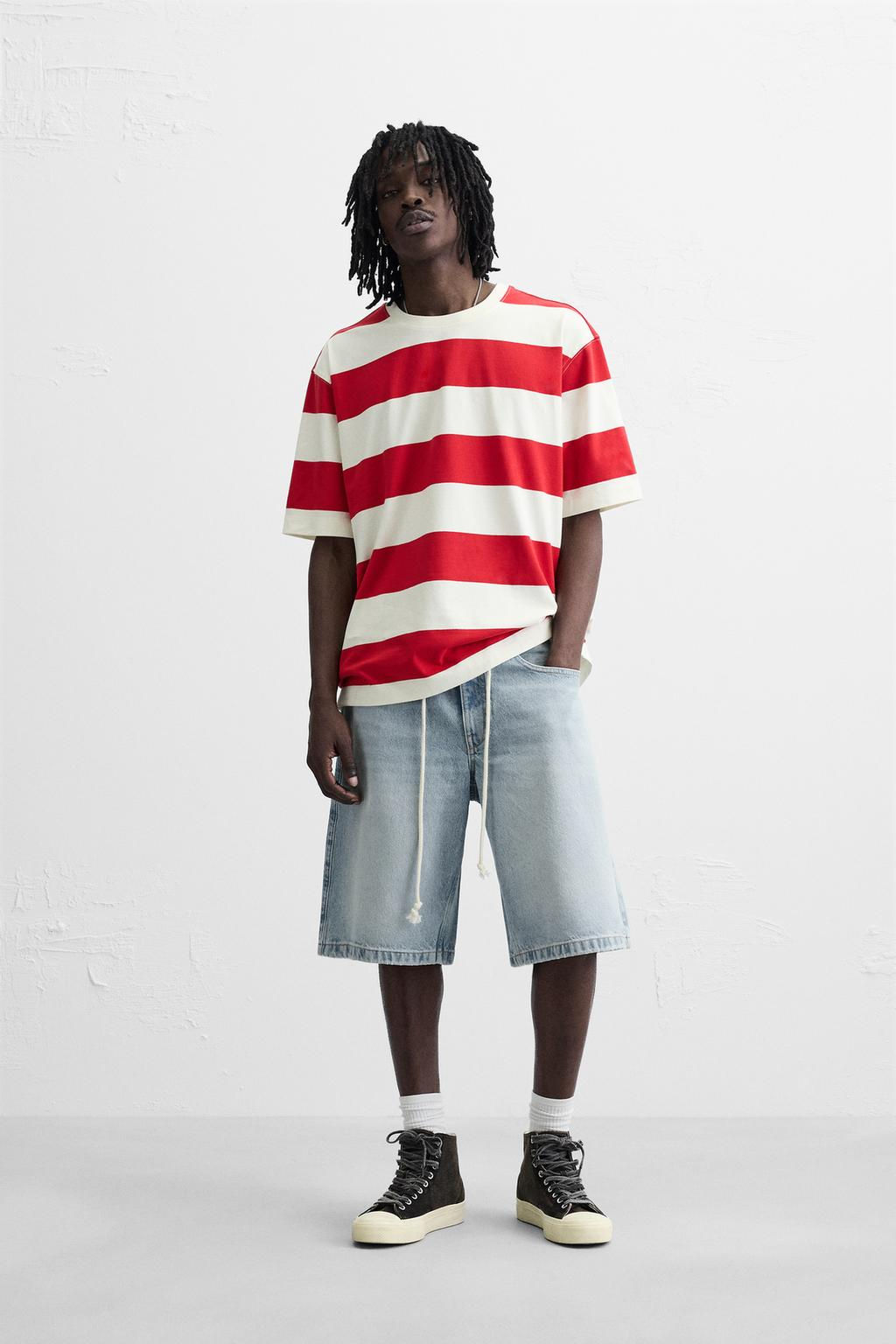 BASIC BAGGY FIT DENIM BERMUDA - Zara фото 11