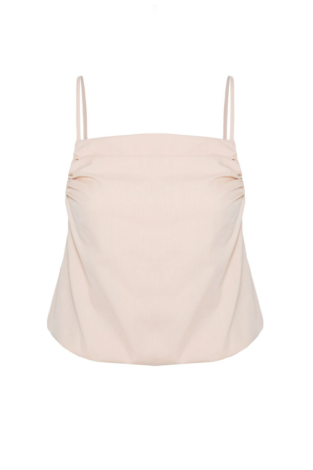 Trendyolmilla Bej Kare Yaka Ask?l? Balon Crop Dokuma Bluz TWOSS25BZ00057  фото 6