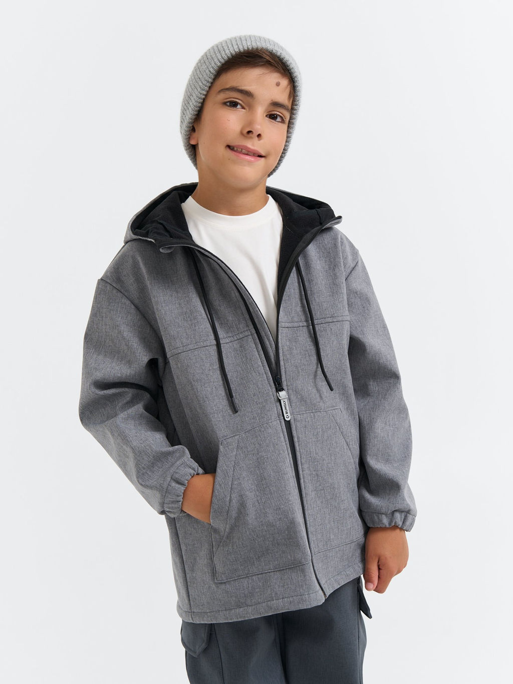 Куртка Softshell демисезонная "Серый меланж" 7+