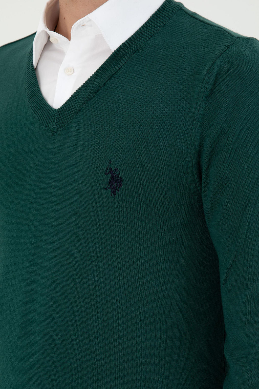 Мужской темно-зеленый базовый свитер Неожиданная скидка в корзине - U.s. polo assn фото 7