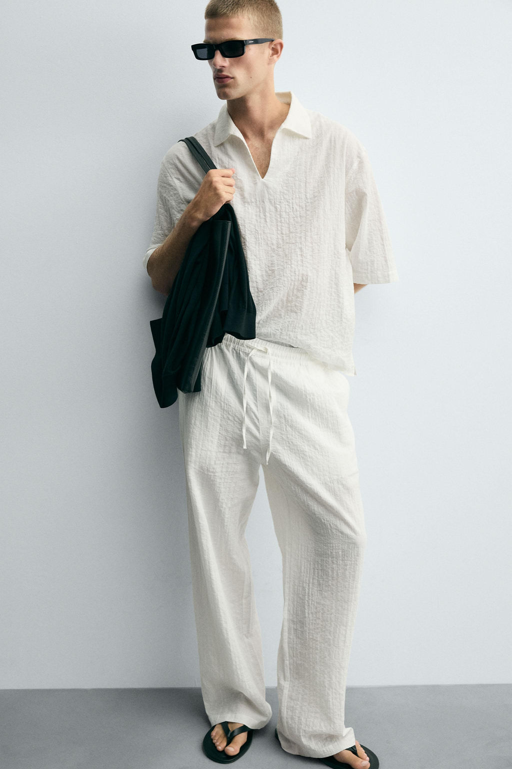TEXTURED RELAXED FIT TROUSERS - Zara фото 5