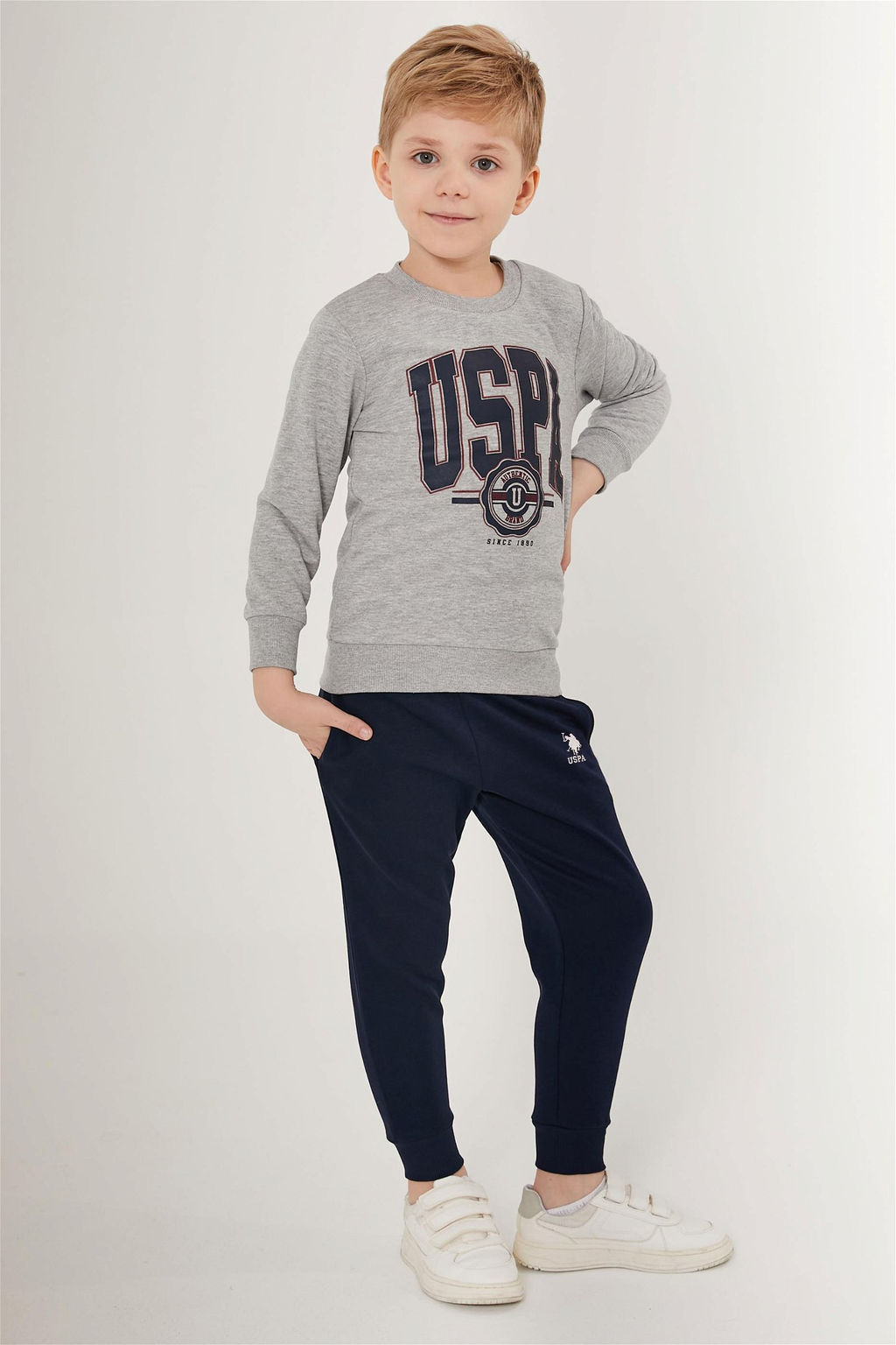 U. S. Polo Assn Серый меланжевый пижамный комплект для мальчика - U.s. polo assn фото 2