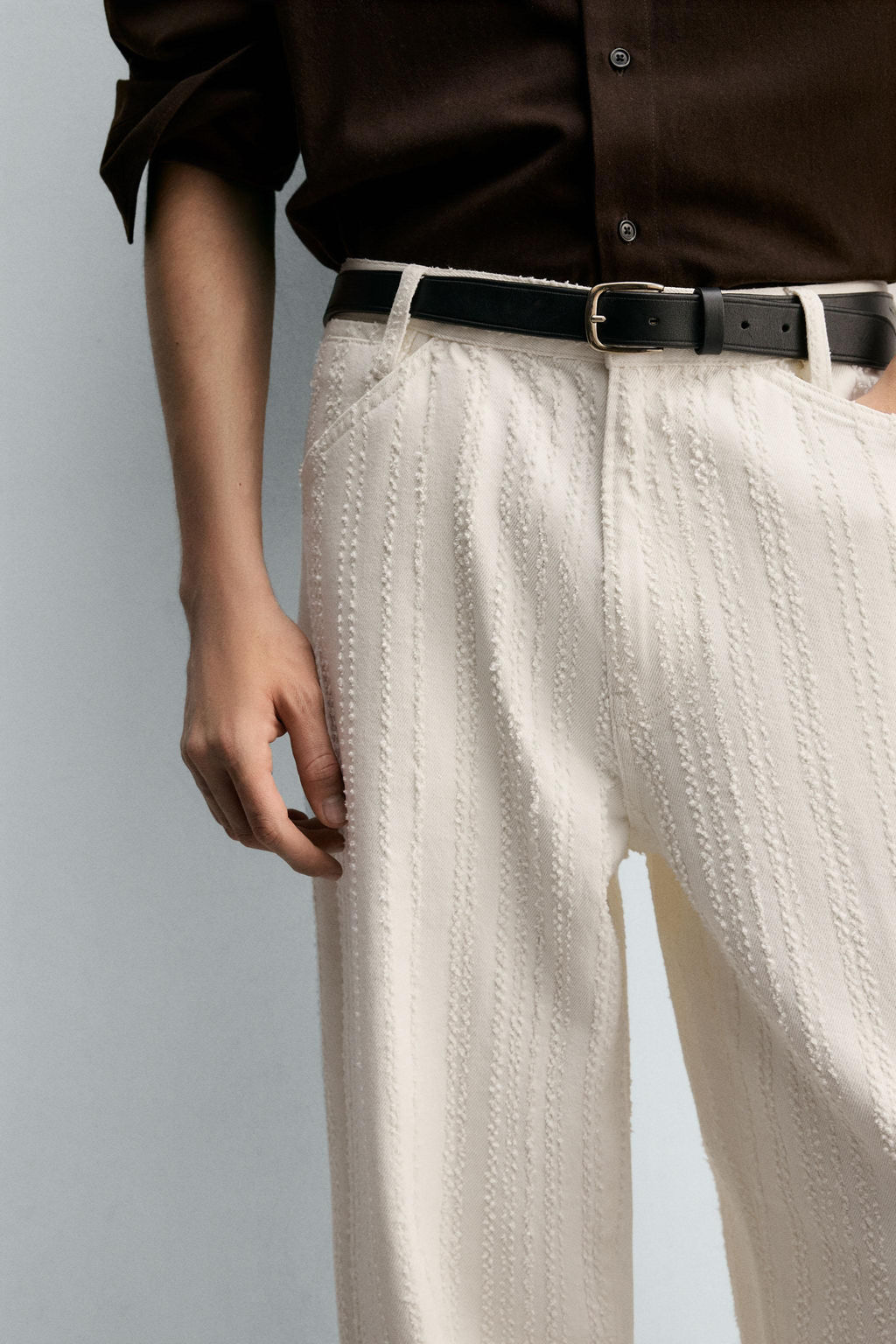TEXTURED STRIPED JEANS - Zara фото 6