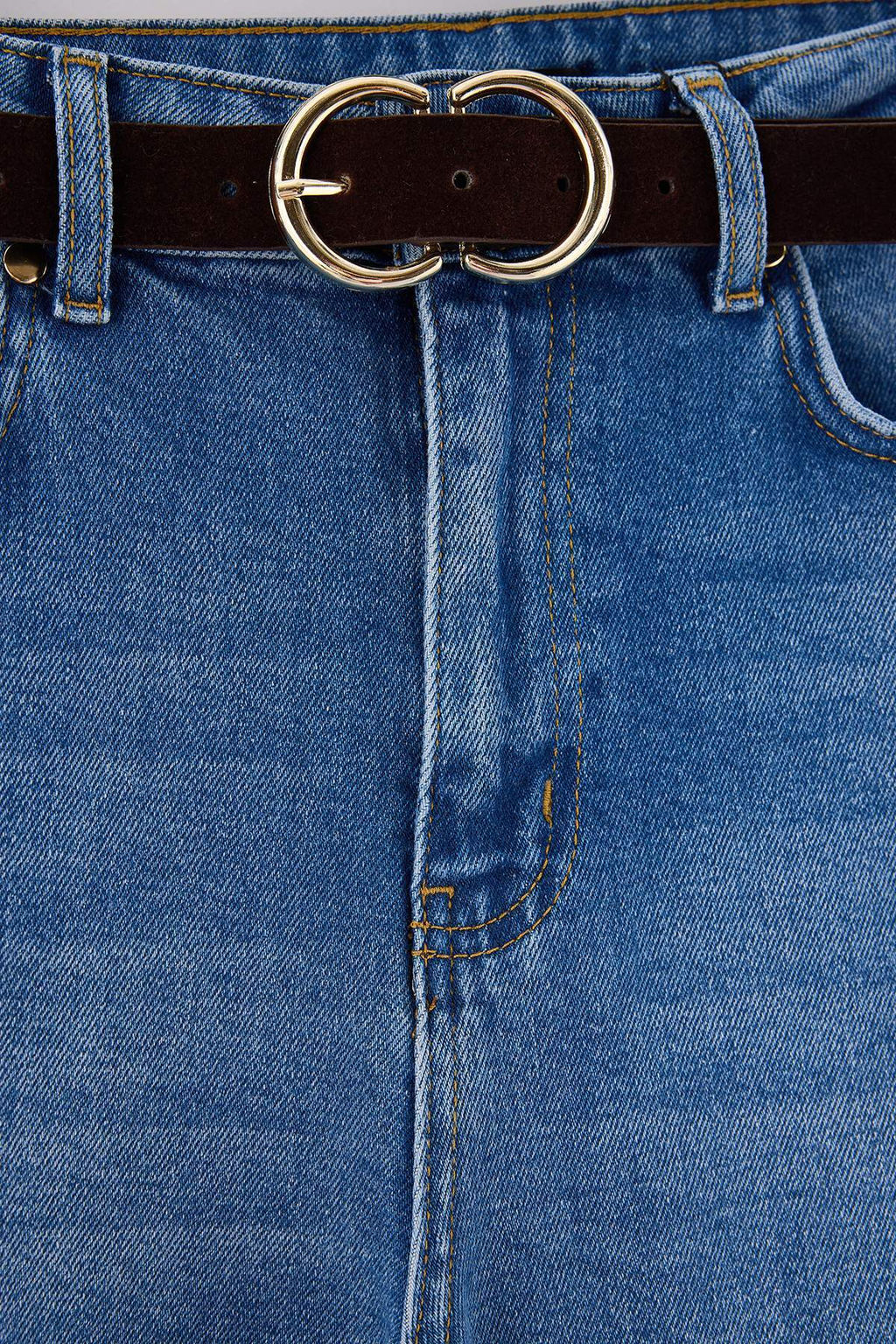 Mavi Orta Esnek Y_ksek Bel Bilek Boy Culotte Jeans TWOAW27JE00198 - Trendyolmilla фото 2