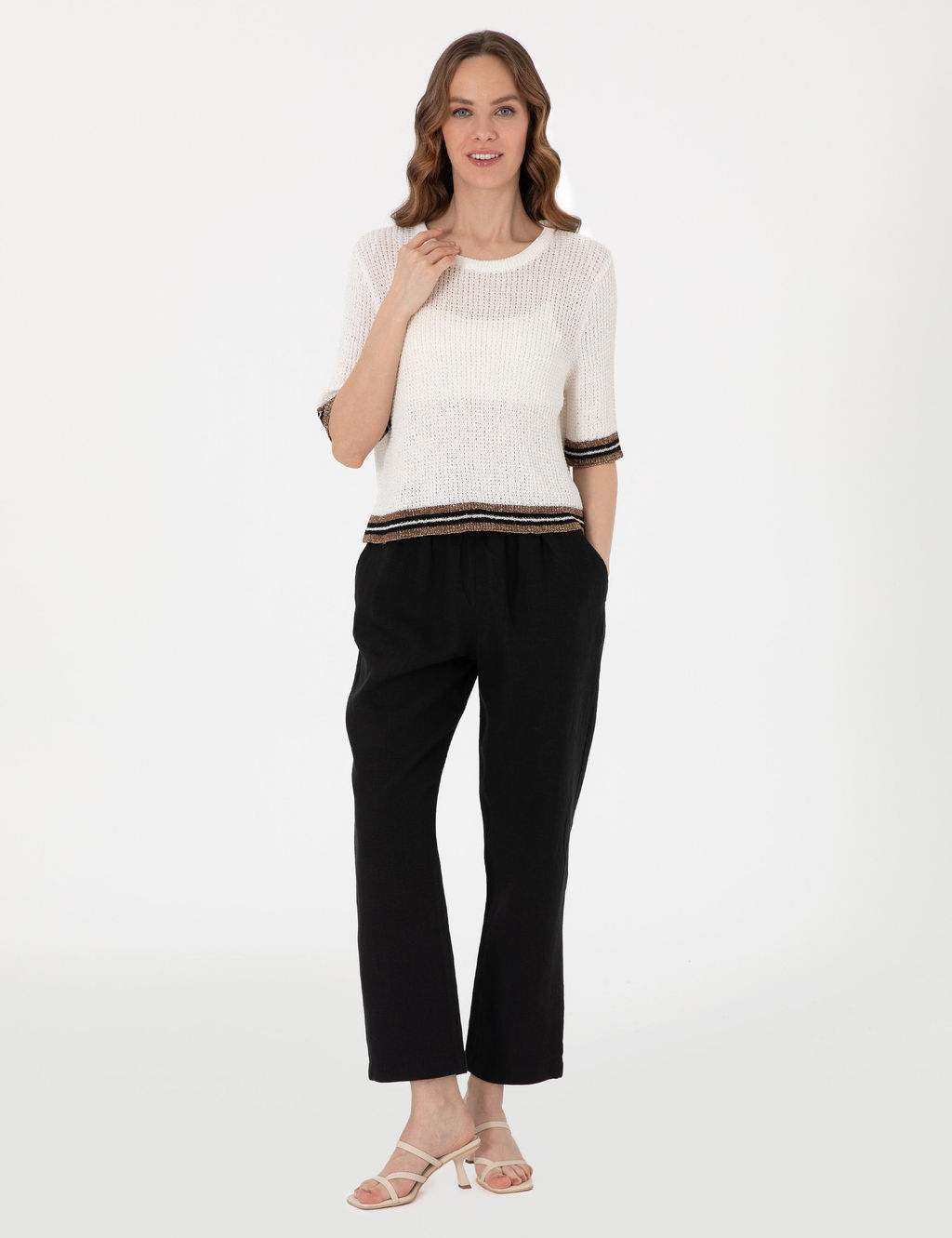 Ekru Regular Fit Triko Ti__rt