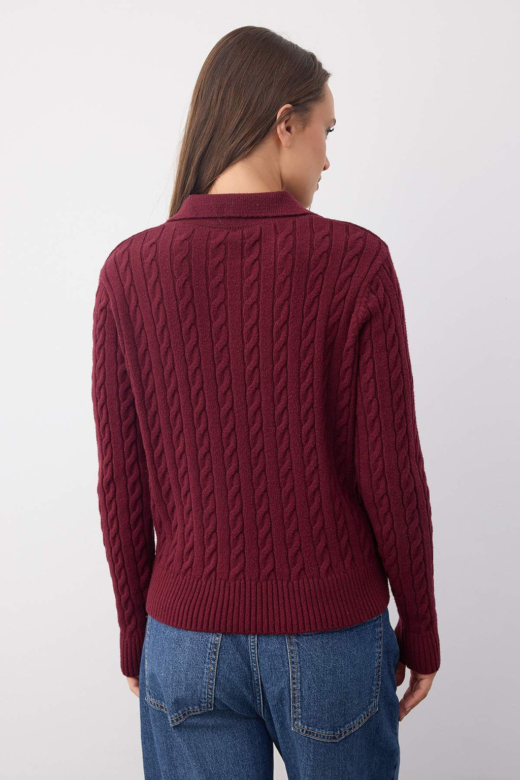 Wardrobe Essentials Bordo Premium IplikSac Orgulu Triko Kazak | TWOAW26KZ00132 - Trendyolmilla фото 4