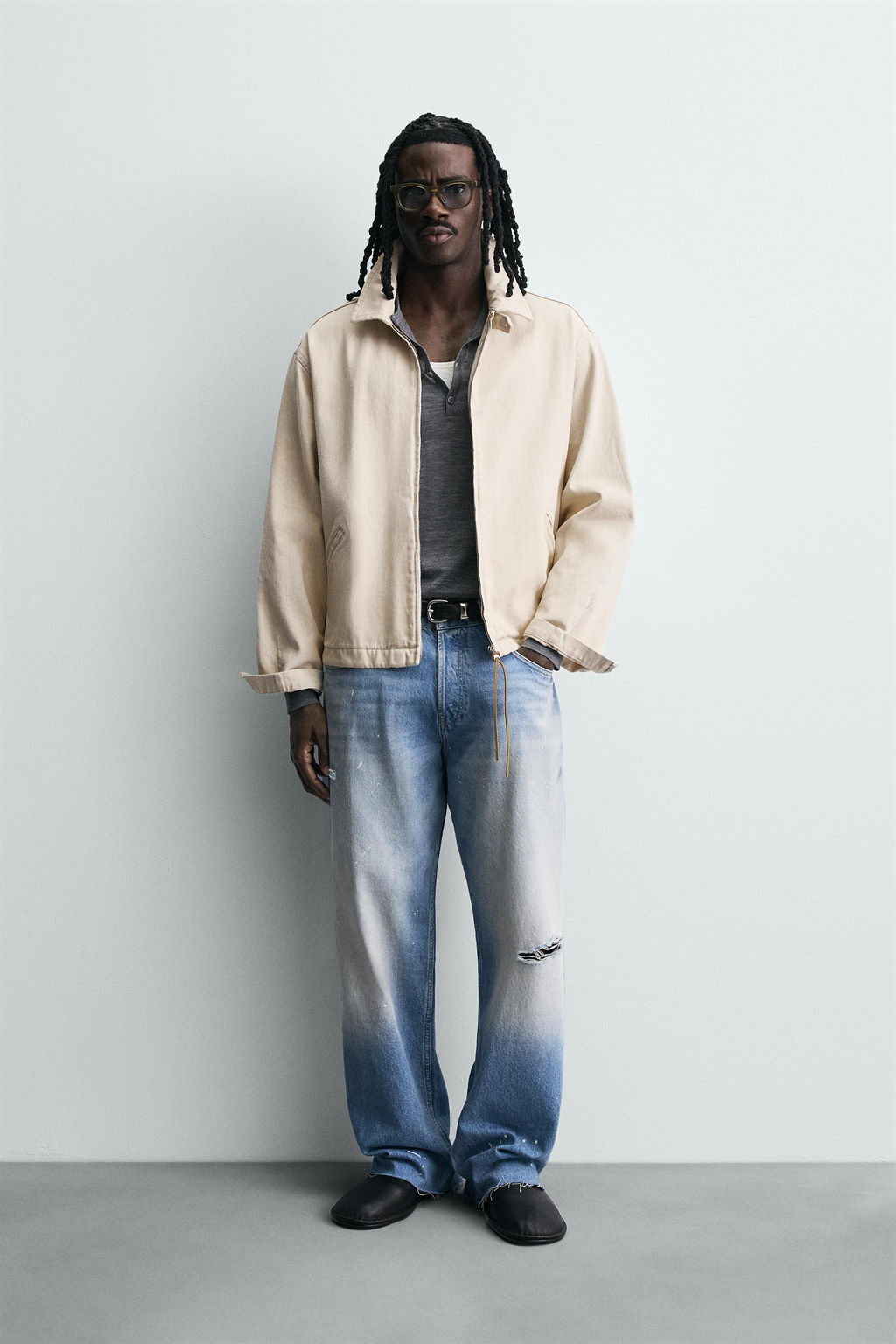 DENIM ZIP-UP JACKET