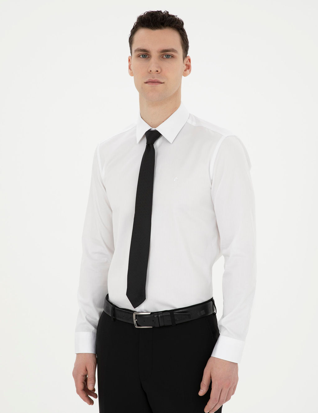 Beyaz Slim Fit Uzun Kollu Basic G_mlek - Pierre cardin фото 10