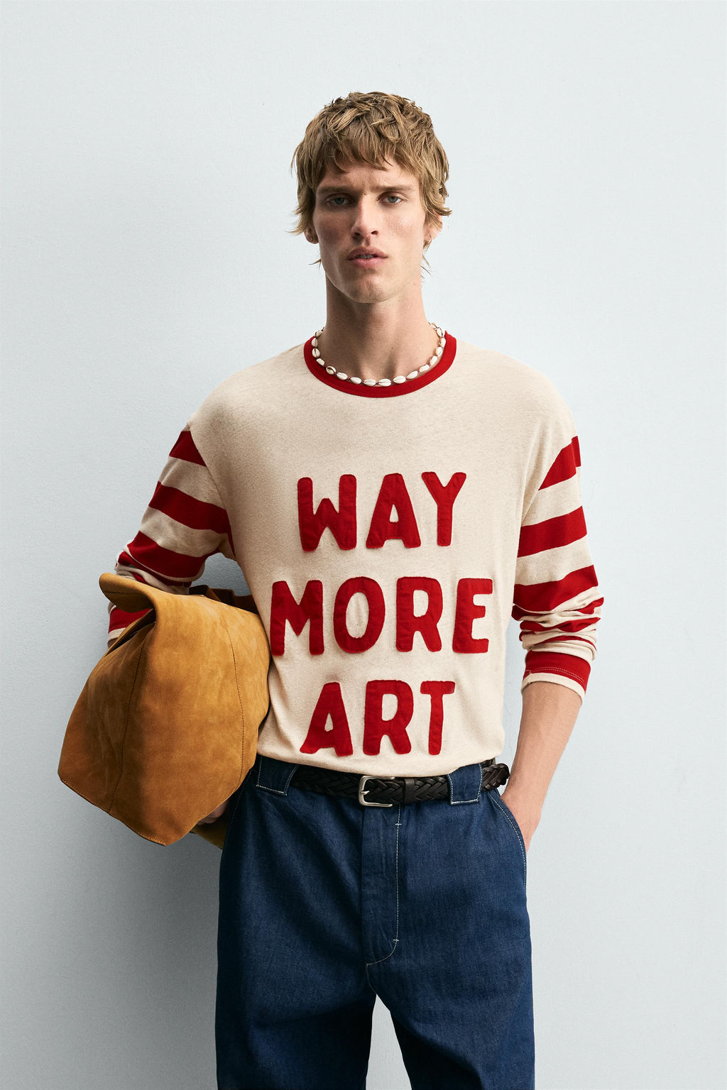 STRIPED CONTRAST T-SHIRT - Zara фото 2