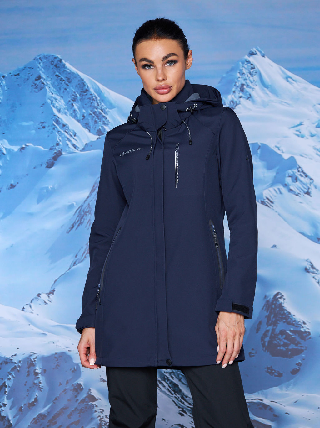 Женская парка виндстопер софтшелл на флисе Azimuth Стихия Неба 124/22956_701 Темно-Синий  фото 5