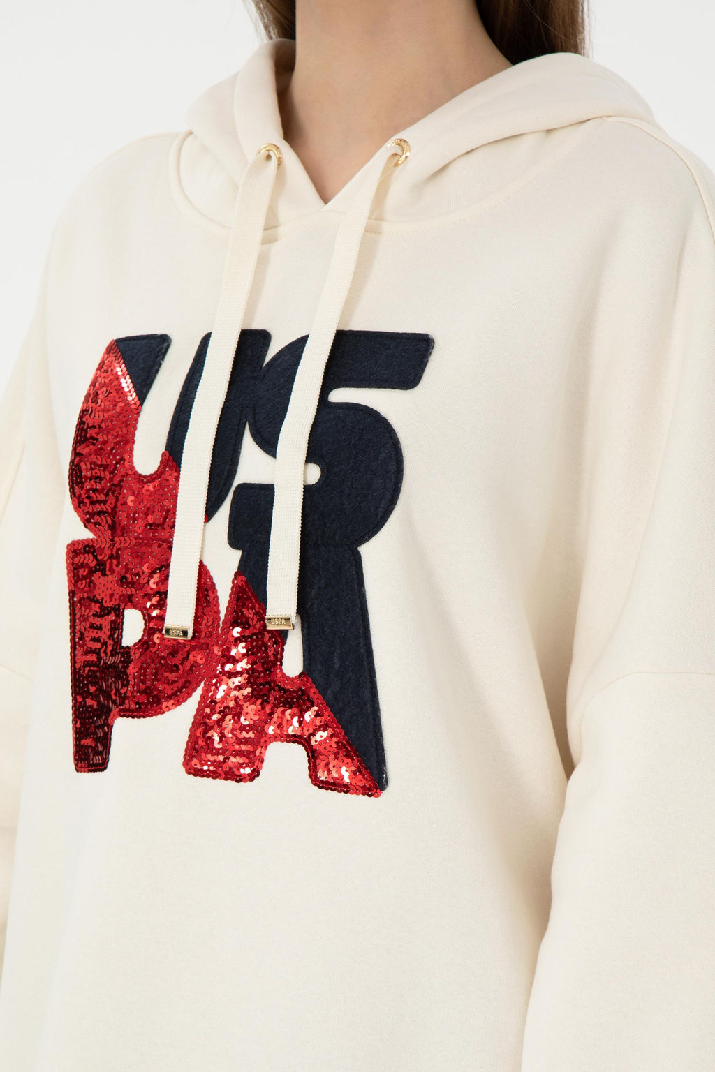 Женский кремовый свитшот Неожиданная скидка в корзине - U.s. polo assn фото 7