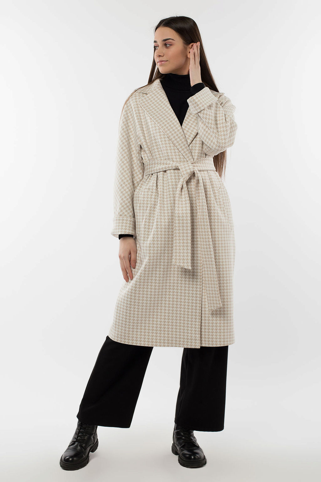 01-10505 Пальто женское демисезонное Classic Reserve (пояс)