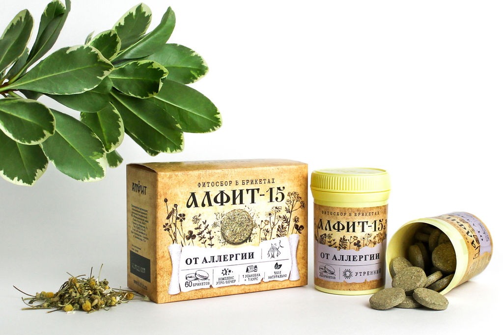 Алфит-15 от аллергии БАД в брикетах Алфит 1197