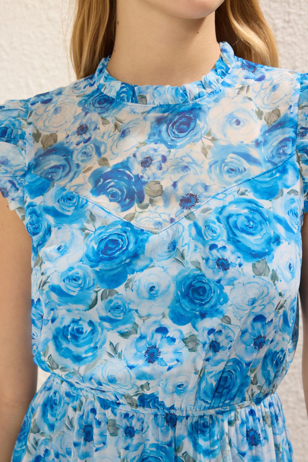 Pembe Cicek Desenli Belden Ac?lan Mini Dokuma Elbise TWOSS23EL02008 - Trendyolmilla фото 10