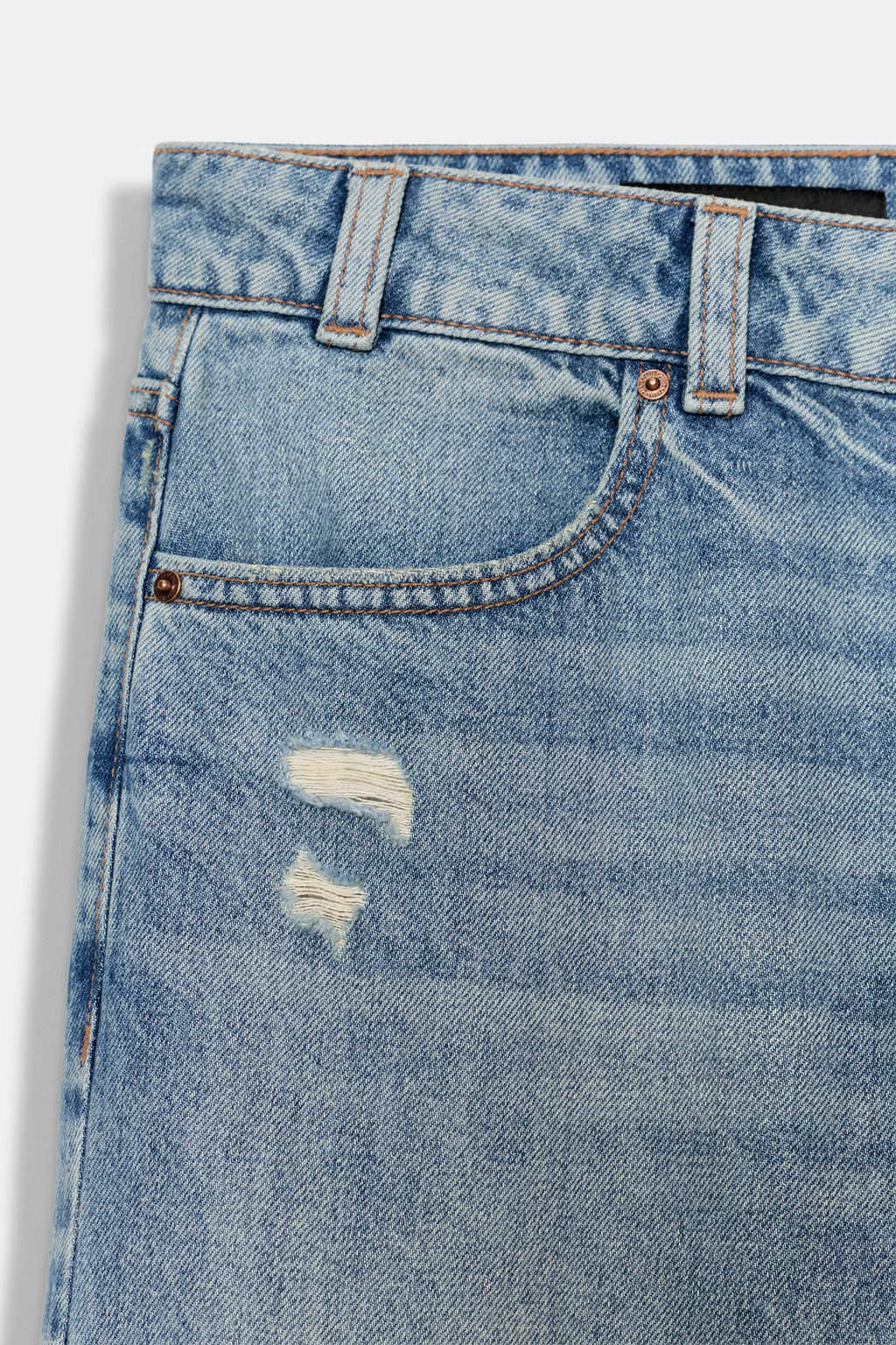 JEANS Z1975 STRAIGHT LOW-RISE RIPPED - Zara фото 22
