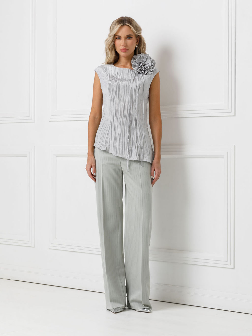 Блузка из вискозы с эффектом креш