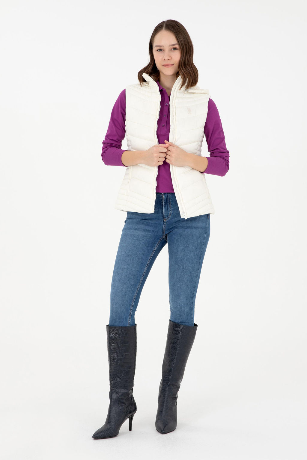 Женский кремовый жилет Неожиданная скидка в корзине - U.s. polo assn фото 4