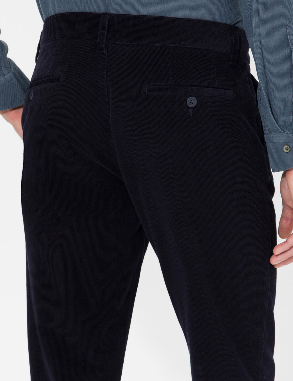 Темно-синие брюки узкого кроя из плотной ткани - Cacharel фото 14