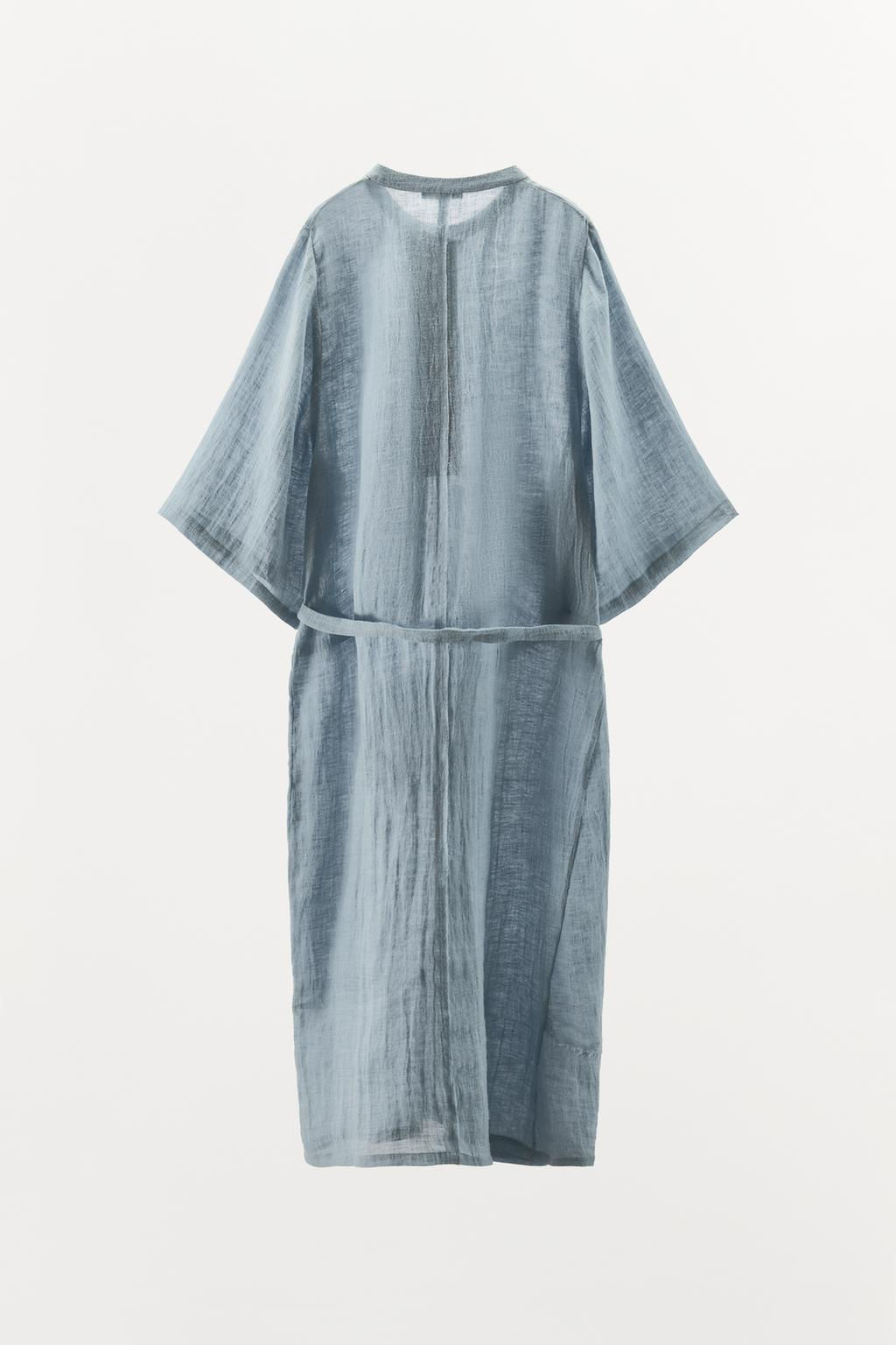 LIMITED EDITION LINEN BLEND SHIRT DRESS - Zara фото 6
