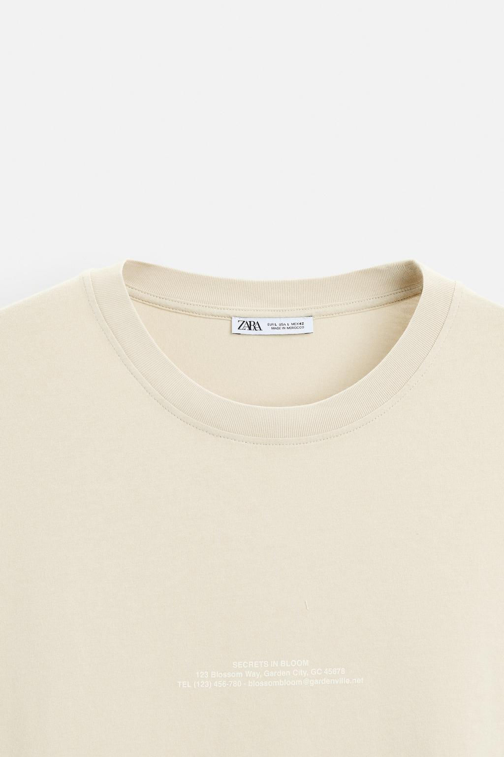 T-SHIRT WITH EMBROIDERED SLOGAN - Zara фото 9