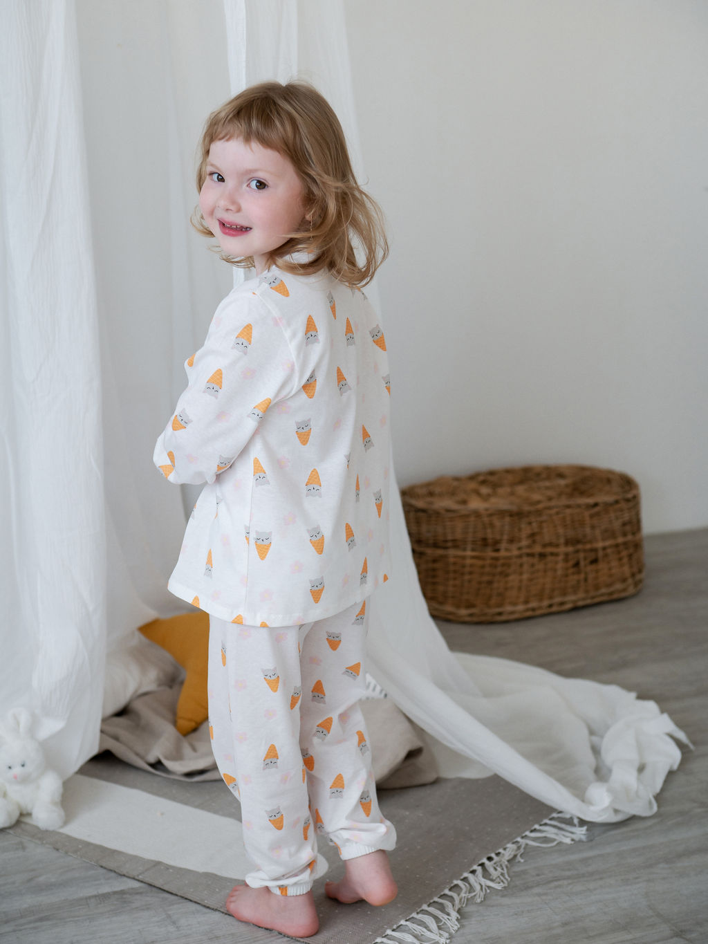 Пижама д/дев из тонкого хлопка, белый - Lesi kids фото 7