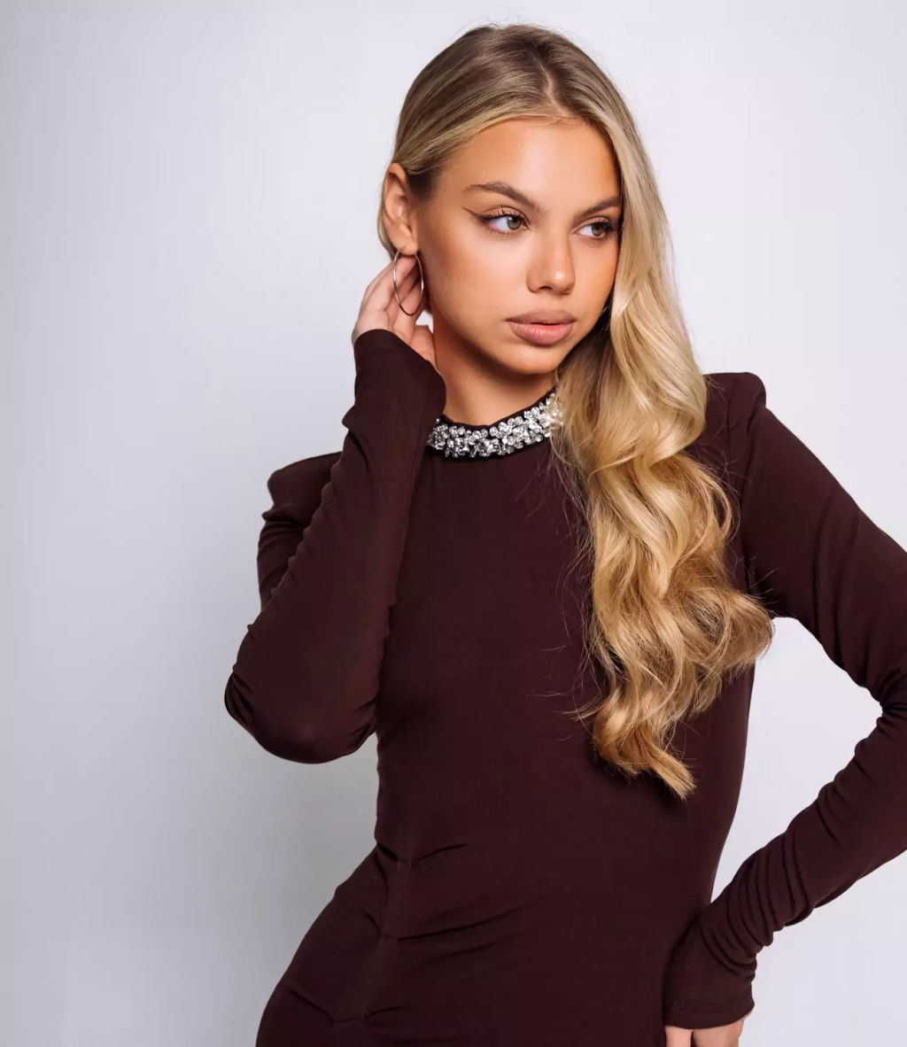 Платье #КТ1175 (1), шоколадный